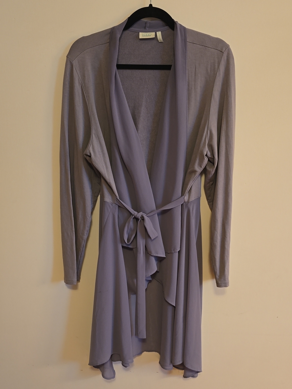 LOGO by Lori Goldstein Lavender Gray Draped Robe